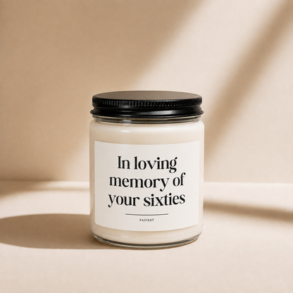 RIP Sixties Candle